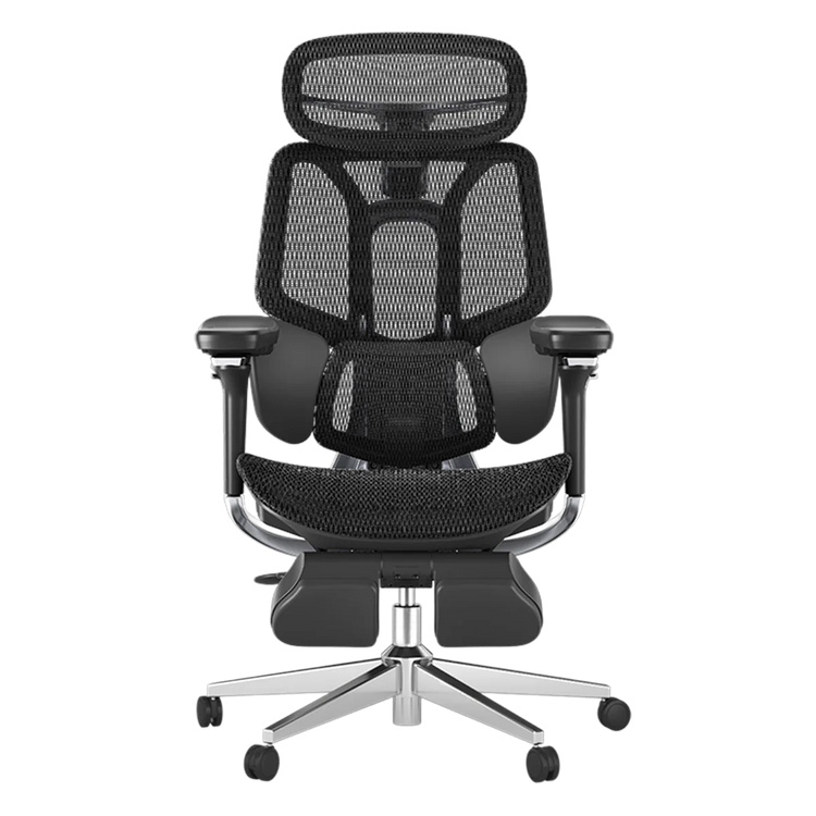 HBADA E3 Pro Ergonomic Office Chair with Footrest front-black